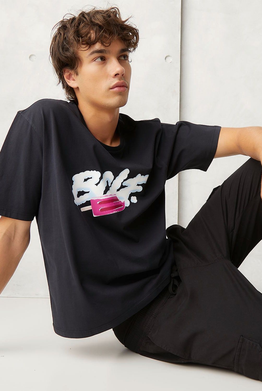 BEARCLIFF - Polera Manga Corta Boxy Fit Hombre Bearcliff