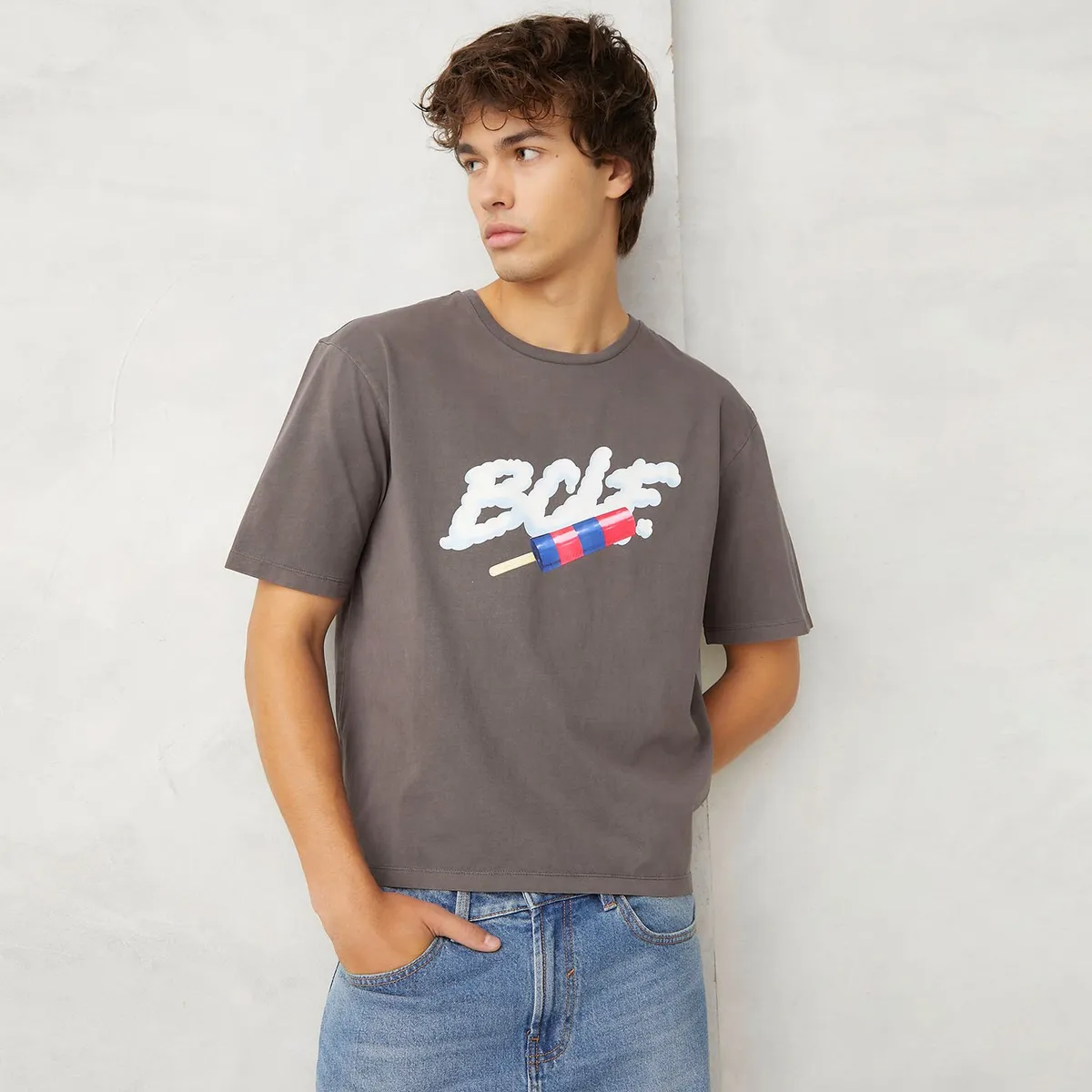 BEARCLIFF - Polera Manga Corta Boxy Fit Hombre Bearcliff