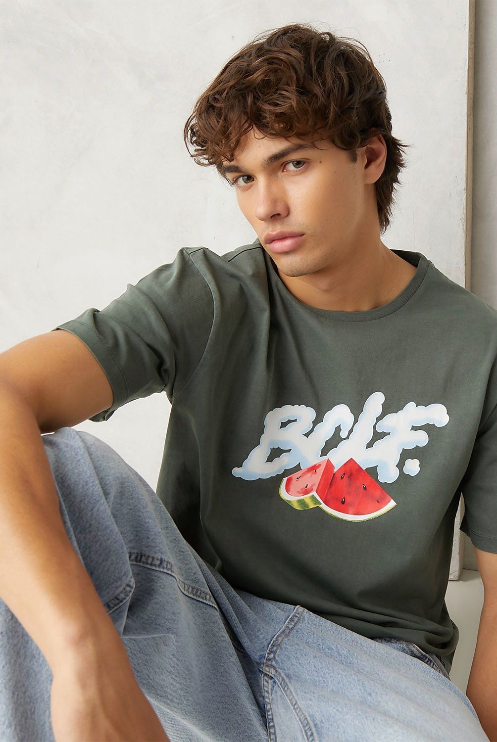 BEARCLIFF - Polera Manga Corta Boxy Fit Hombre Bearcliff