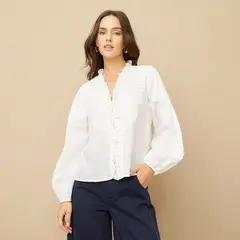 UNIVERSITY CLUB - Blusa Manga Larga Algodón Mujer