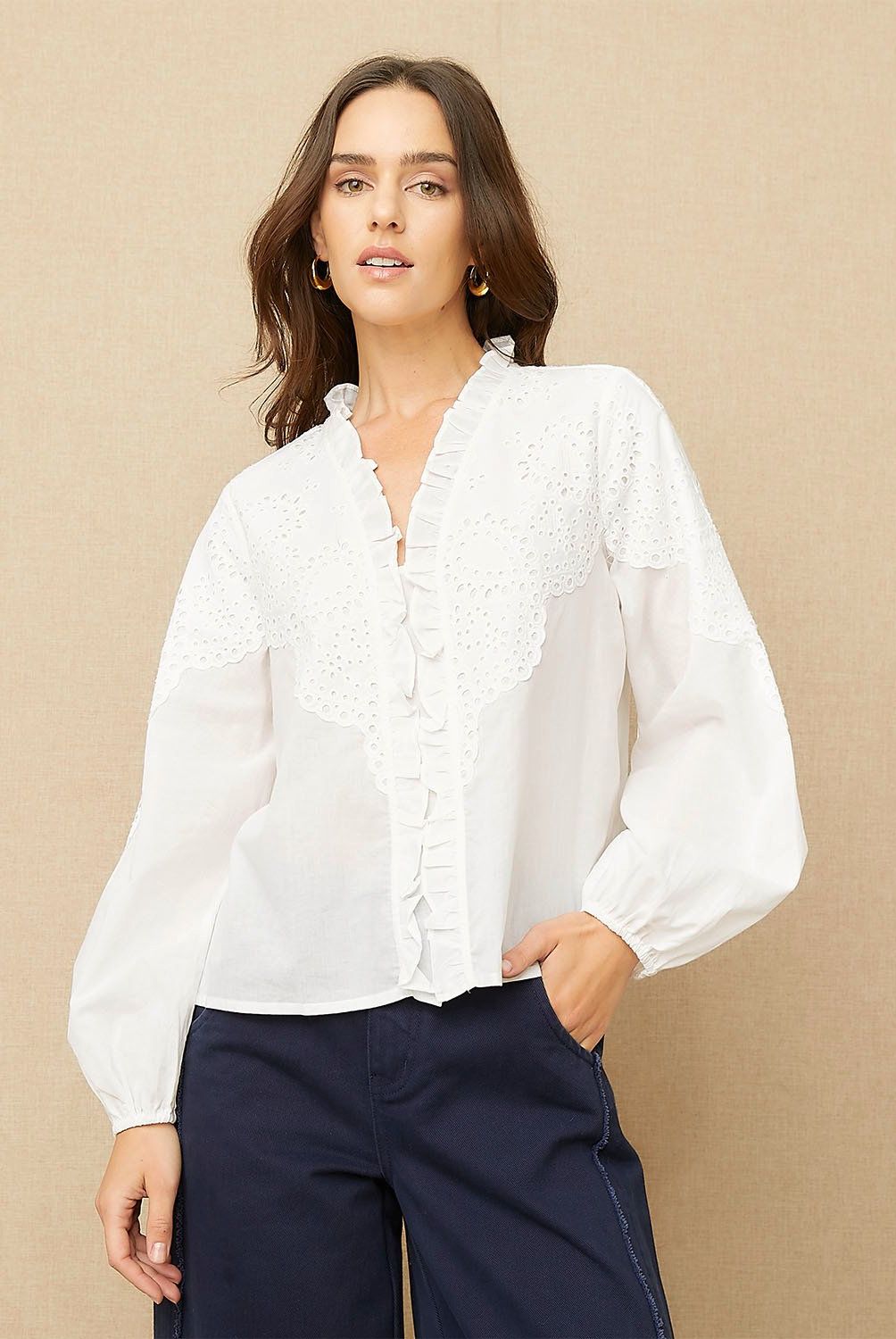UNIVERSITY CLUB - Blusa Manga Larga Algodón Mujer University Club