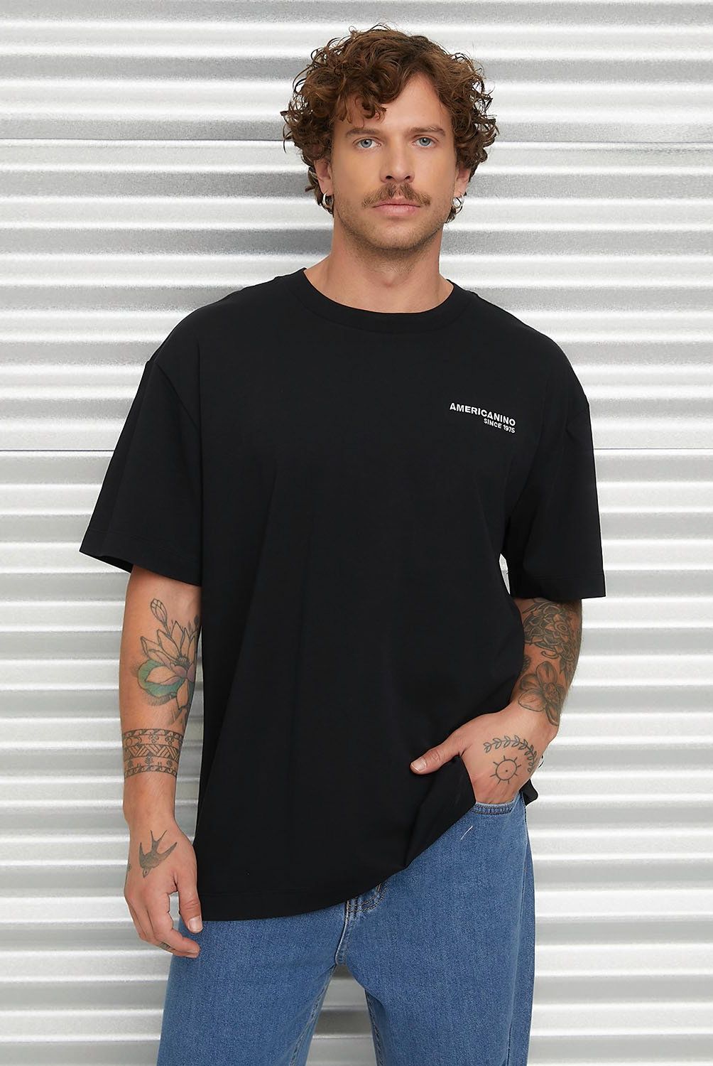 AMERICANINO - Polera Manga Corta Oversize Algodón Americanino Hombre