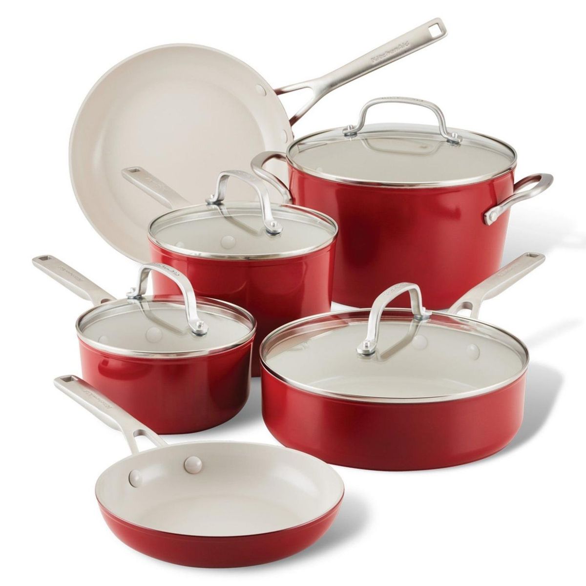 KITCHENAID - Batería de Cocina 10 Piezas Cerámica Kitchenaid