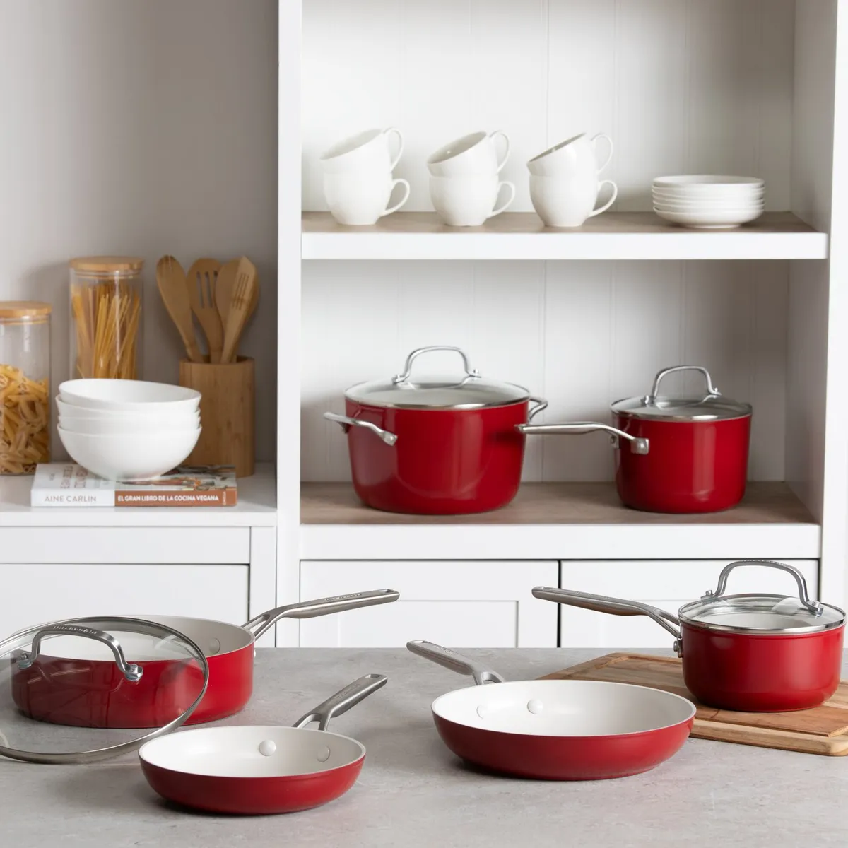 KITCHENAID - Batería de Cocina 10 Piezas Cerámica Kitchenaid