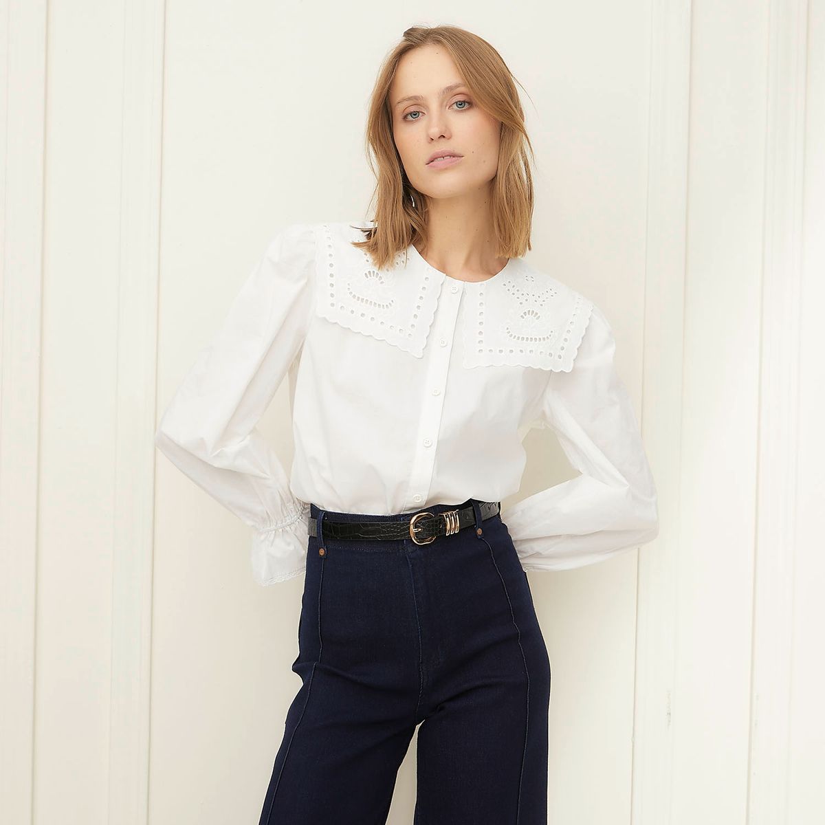 BASEMENT - Blusa Mujer Manga Larga 100% Algodón Basement