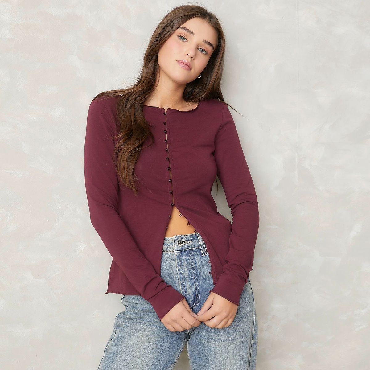 SYBILLA - Polera Manga Larga Algodón Mujer Sybilla