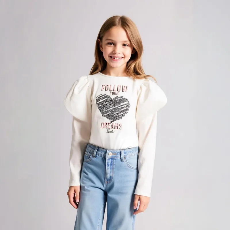 BARBIE - Polera Algodón Niña Barbie