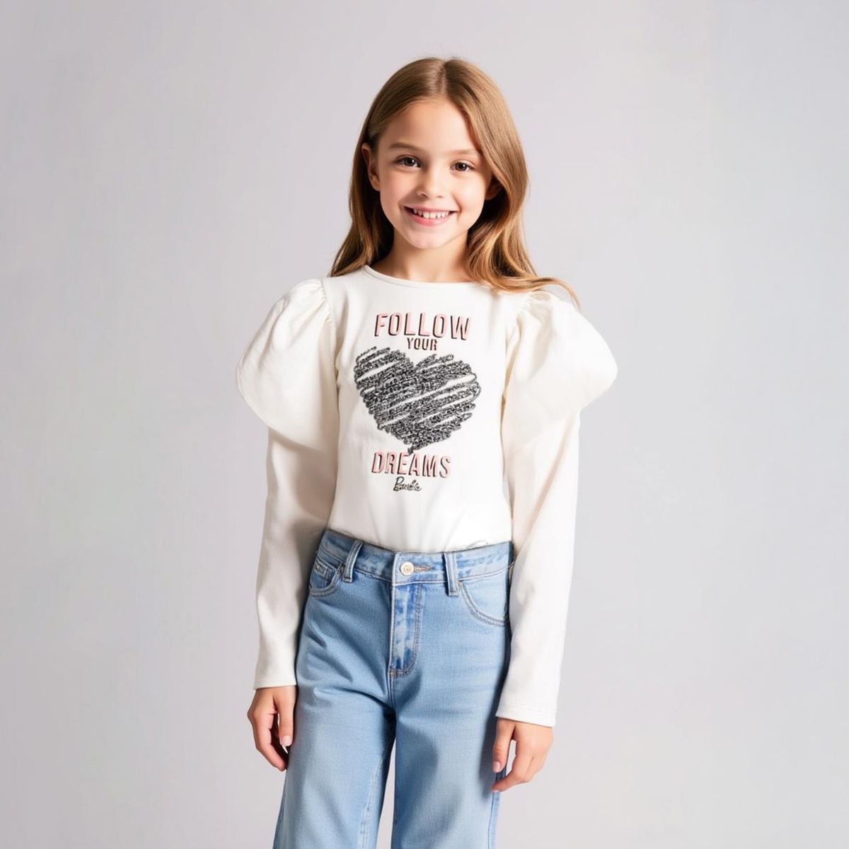 BARBIE - Polera Algodón Niña Barbie