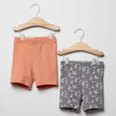 YAMP - Pack 2 Calzas Cortas Rib Bebe Niña