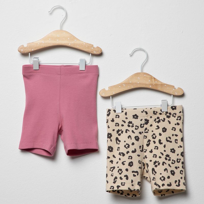 YAMP - Pack 2 Calzas Cortas Rib Bebe Niña Yamp