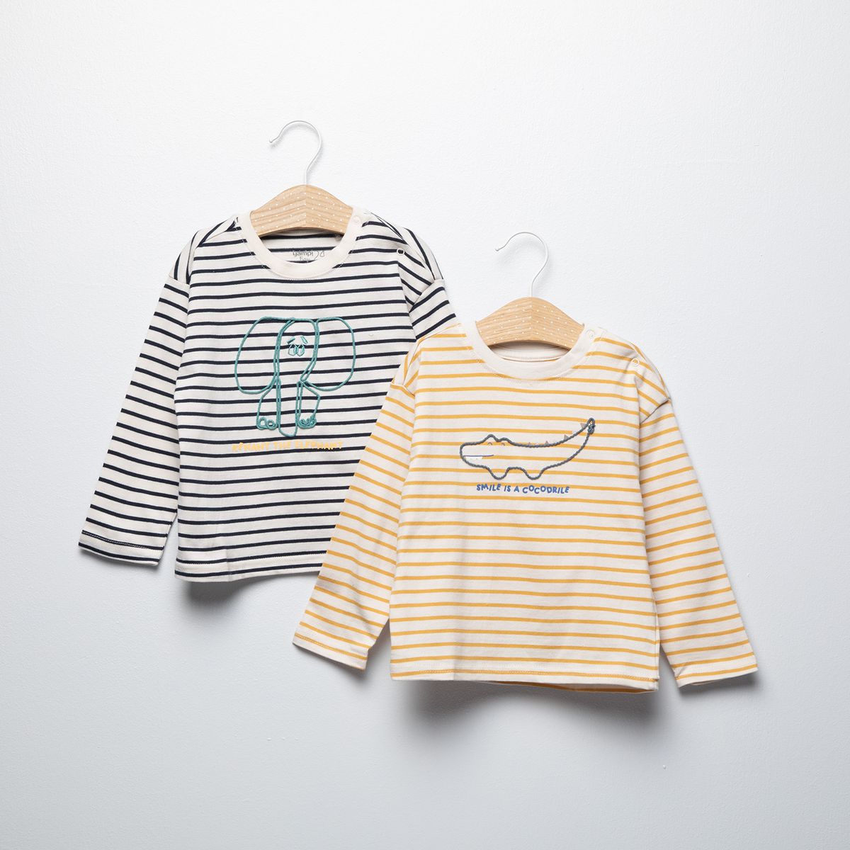 YAMP - Pack De 2 Poleras Manga Larga Bebé Niño Algodón Yamp