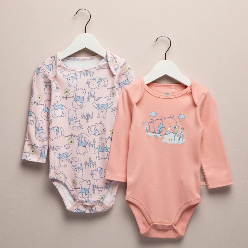 WINNIE THE POOH - Pack 2 Body Bebé Niña Algodón Winnie The Pooh