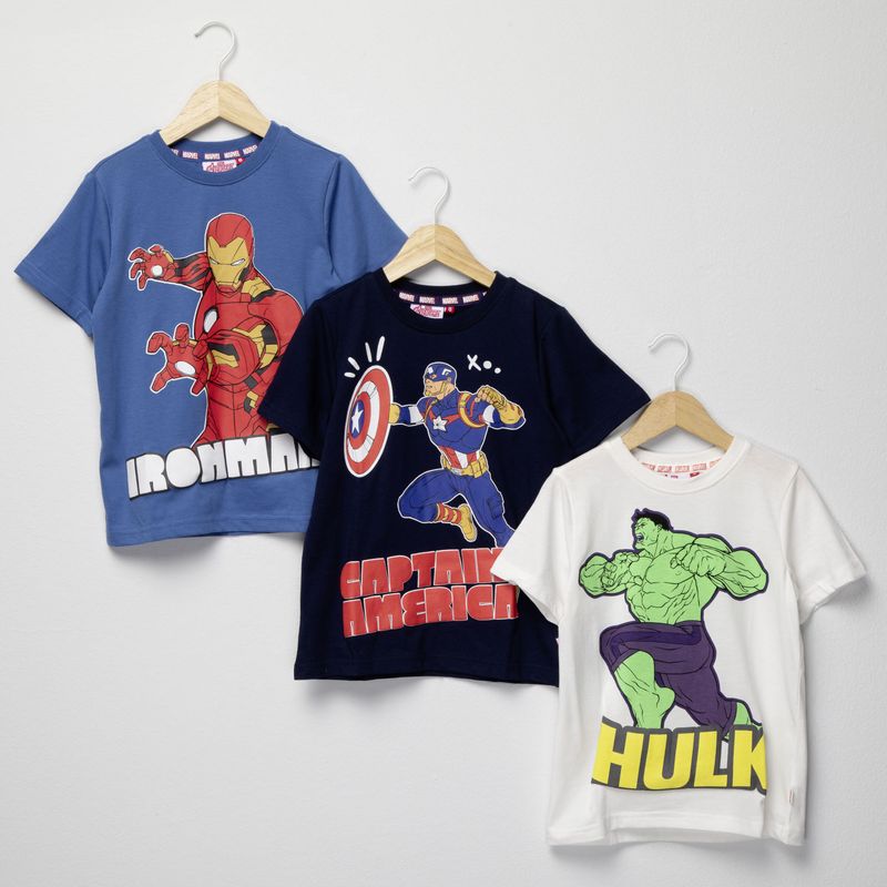AVENGERS - Pack 3 Poleras Algodón Niño Avengers