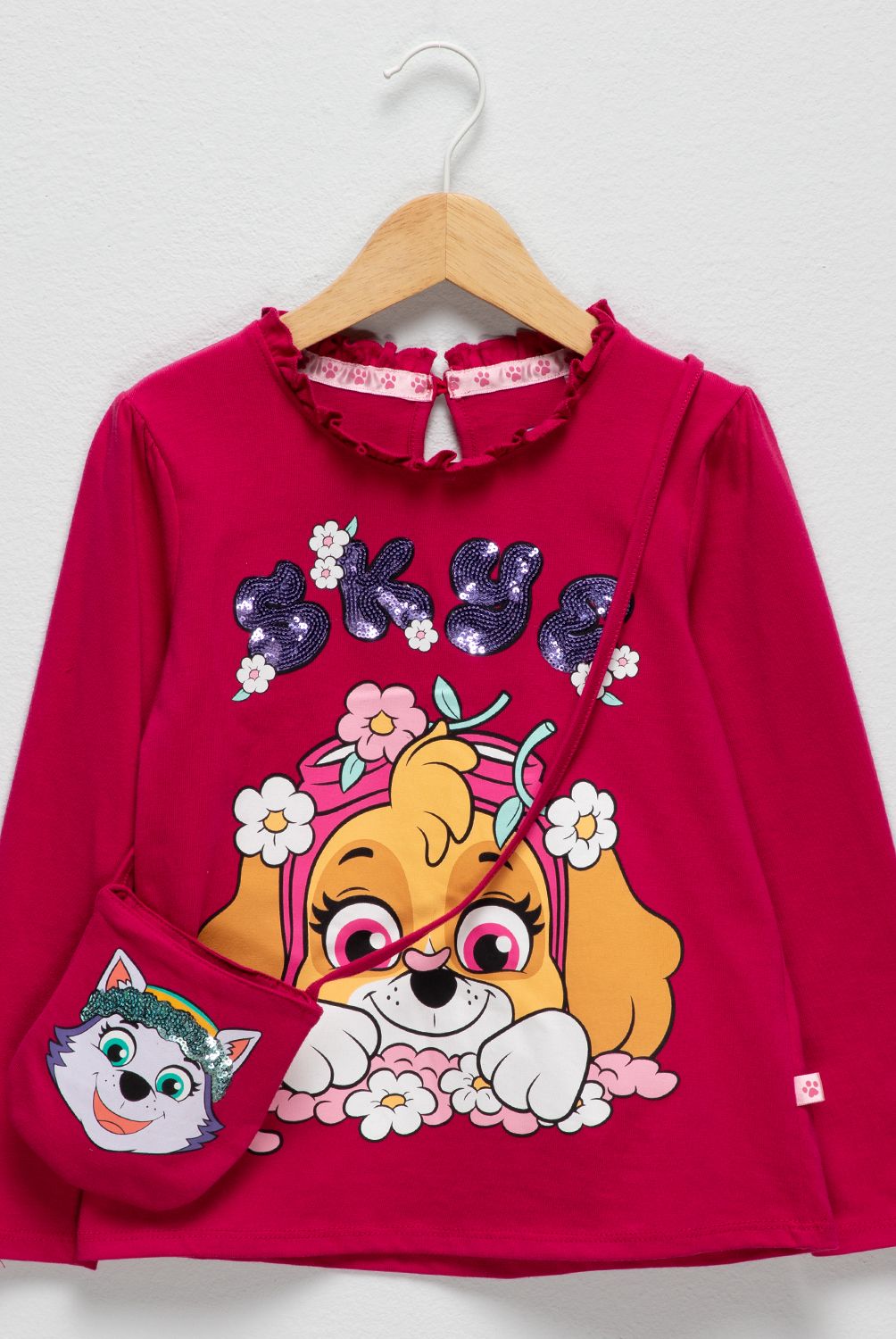 PAW PATROL - Polera Con Cartera Algodón Niña Paw Patrol