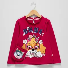 PAW PATROL - Polera Con Cartera Algodón Niña