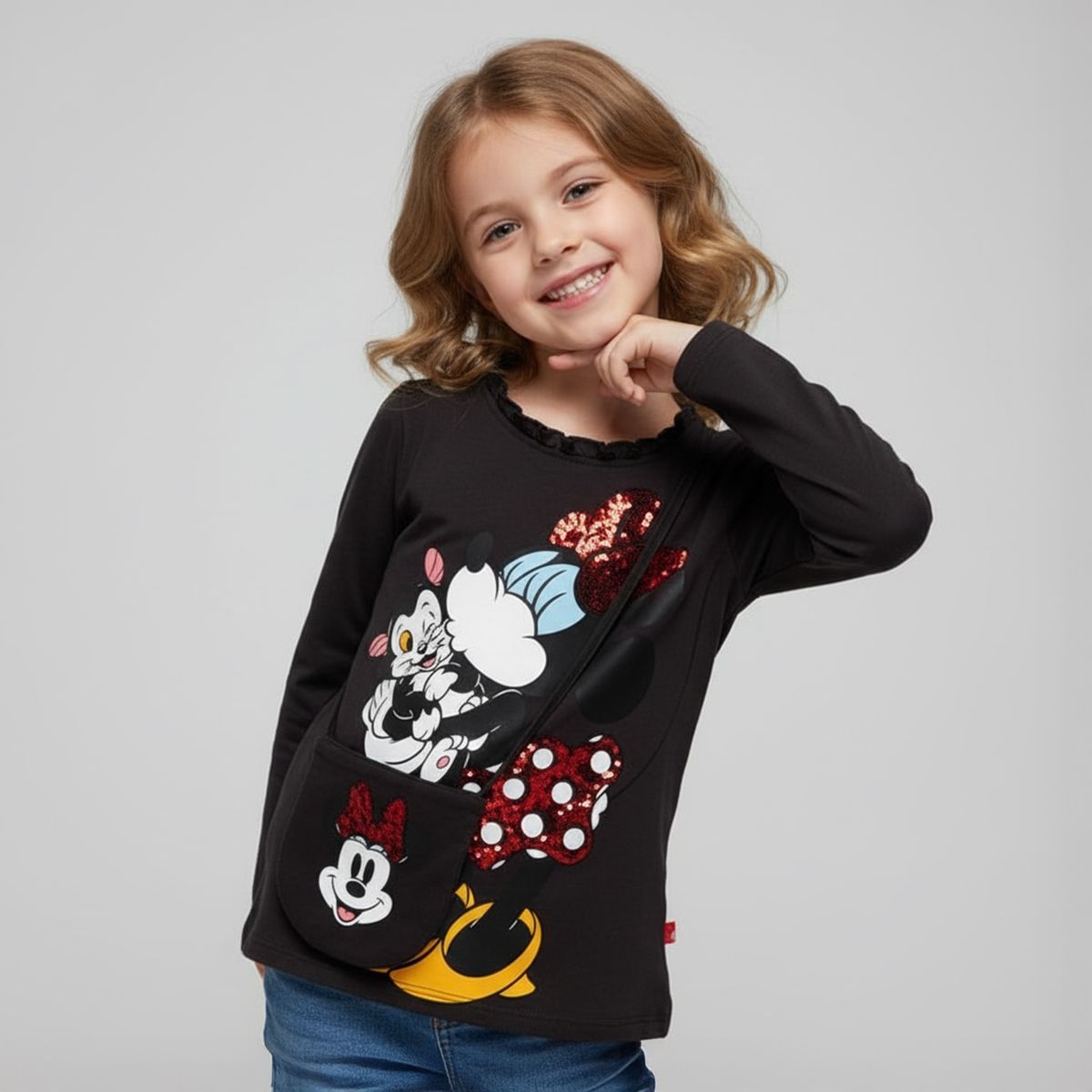 MINNIE - Polera Con Cartera Algodón Niña Minnie