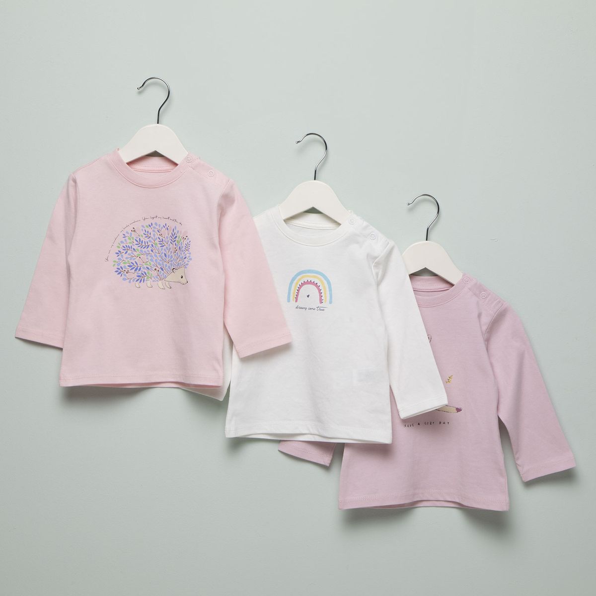 YAMP - Pack De 3 Poleras Manga Larga Bebé Niña Algodón Yamp