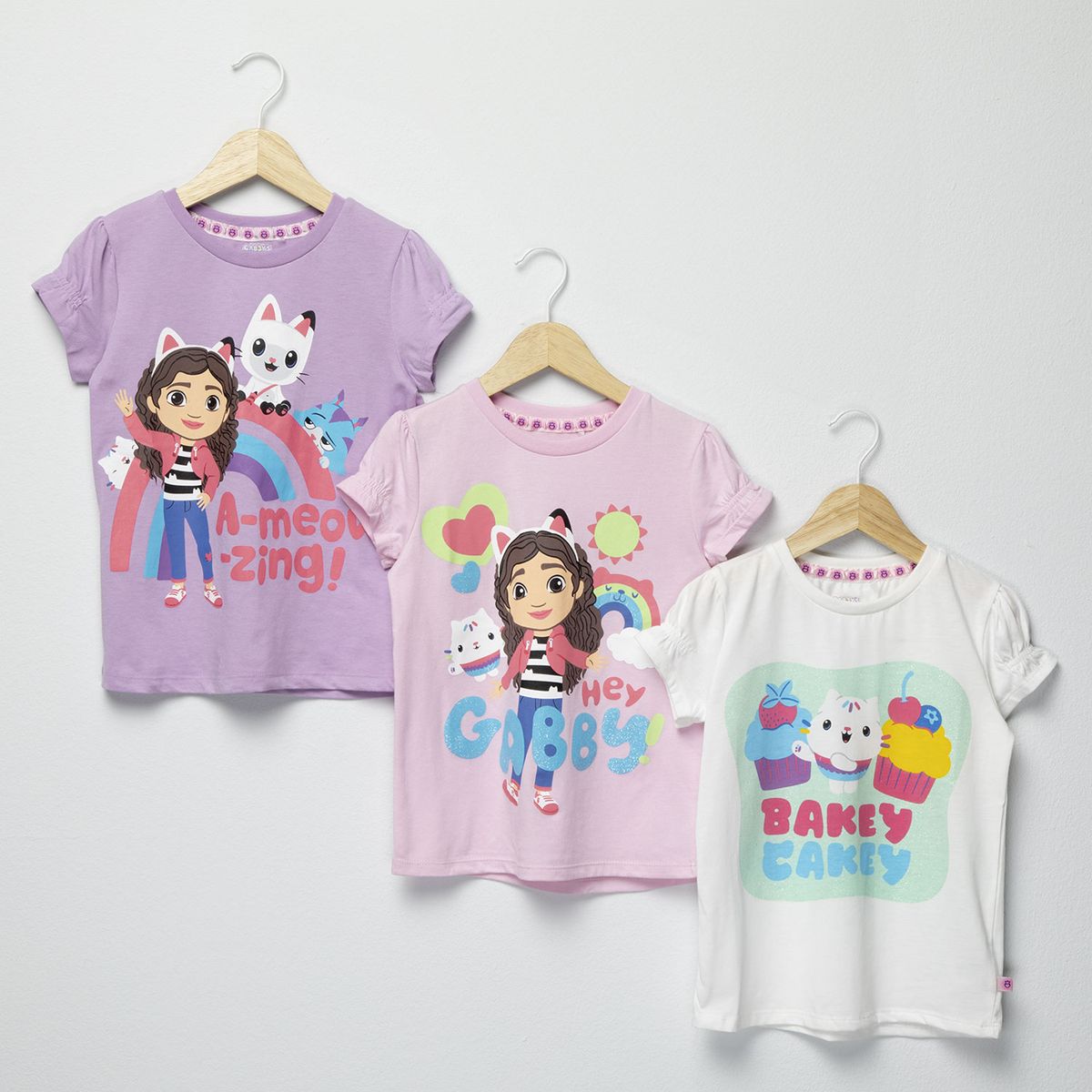 LA CASA DE GABBY - Pack 3 Poleras Algodón Niña Gabbys Dollhouse