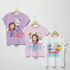 LA CASA DE GABBY - Pack 3 Poleras Algodón Niña Gabbys Dollhouse