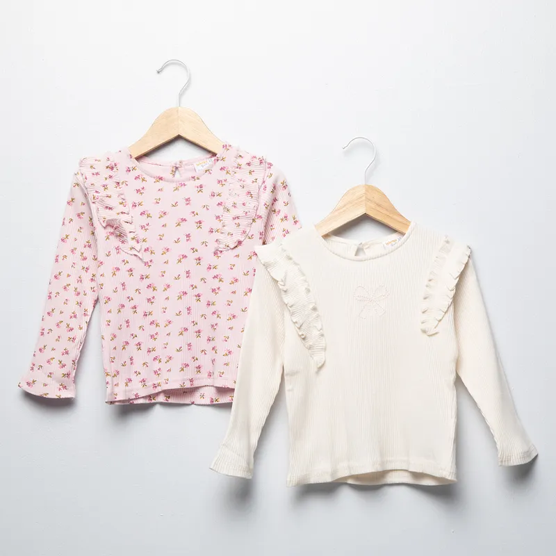 YAMP - Pack De 2 Poleras Manga Larga Bebé Niña Algodón Yamp
