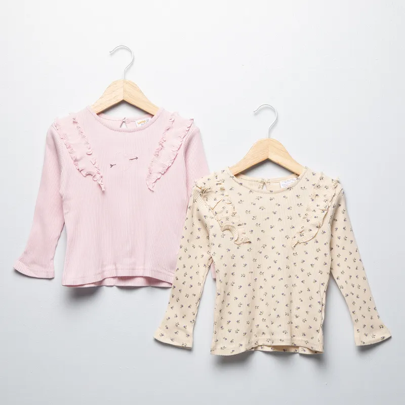 YAMP - Pack De 2 Poleras Manga Larga Bebé Niña Algodón Yamp