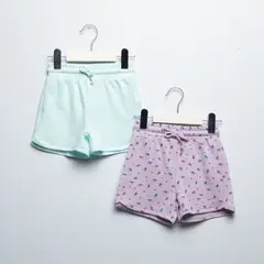 YAMP - Pack 2 Shorts Bebé Niña Algodón