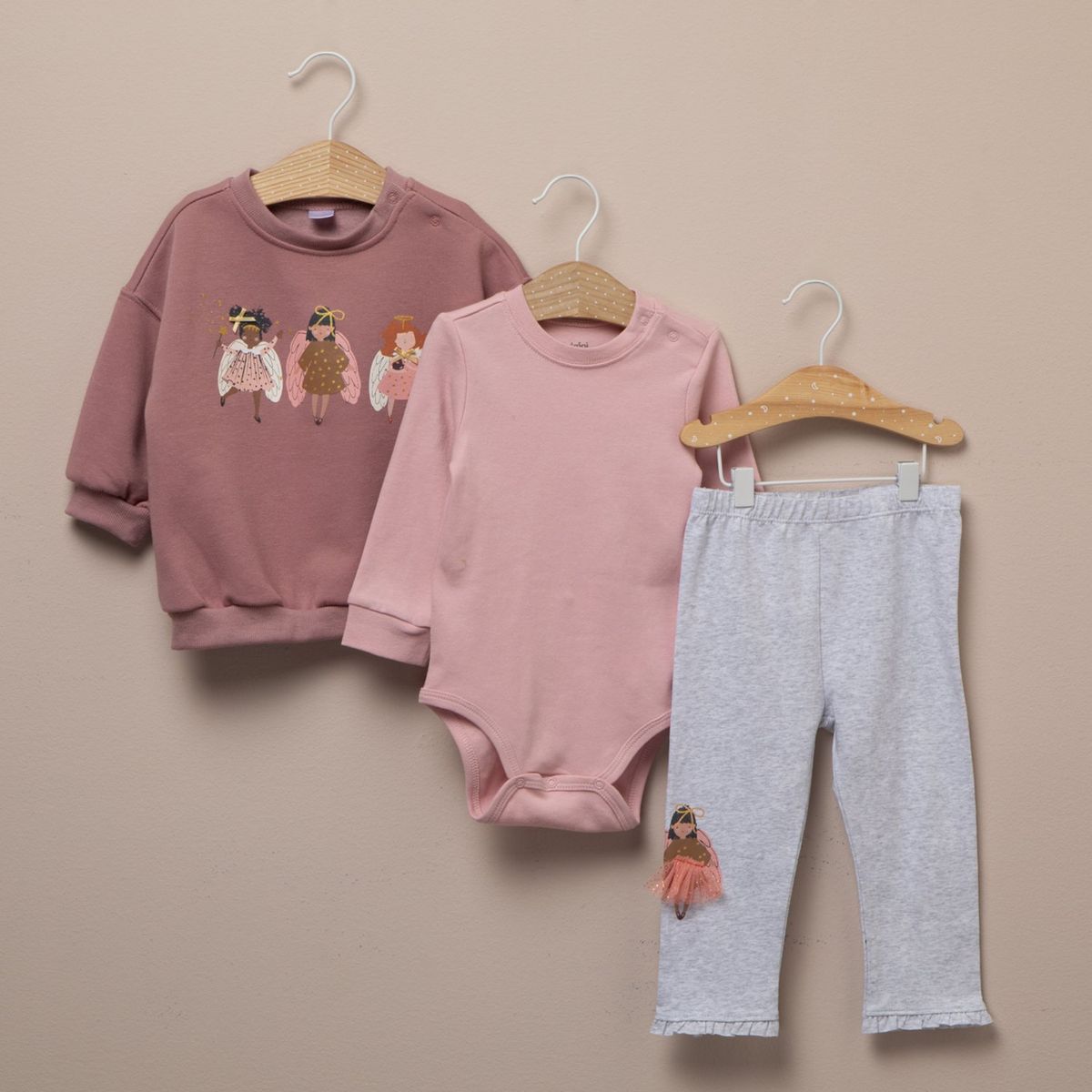 YAMP - Conjunto Body Más Polerón Y Calza Bebé Niña Yamp