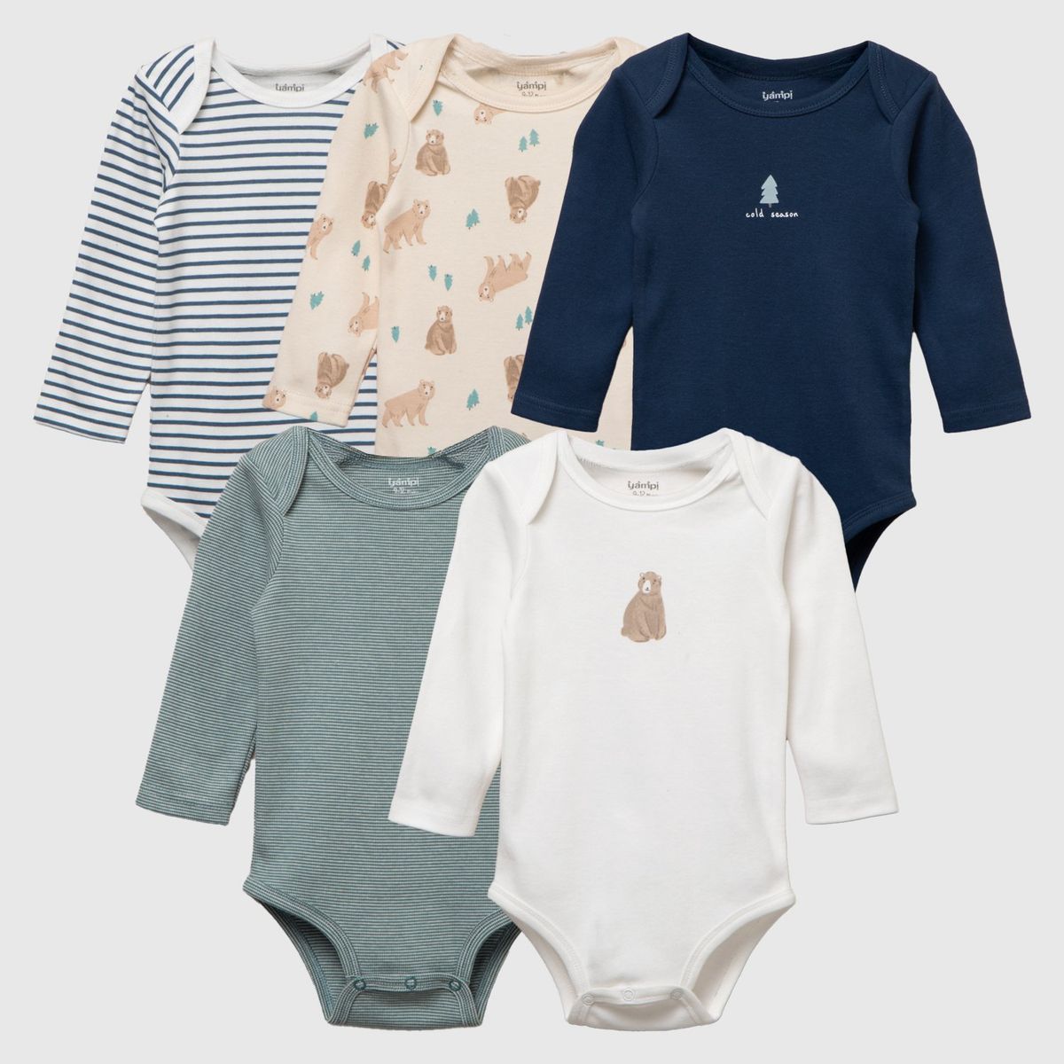 YAMP - Pack 5 Bodys Bebé Niño Algodón Yamp