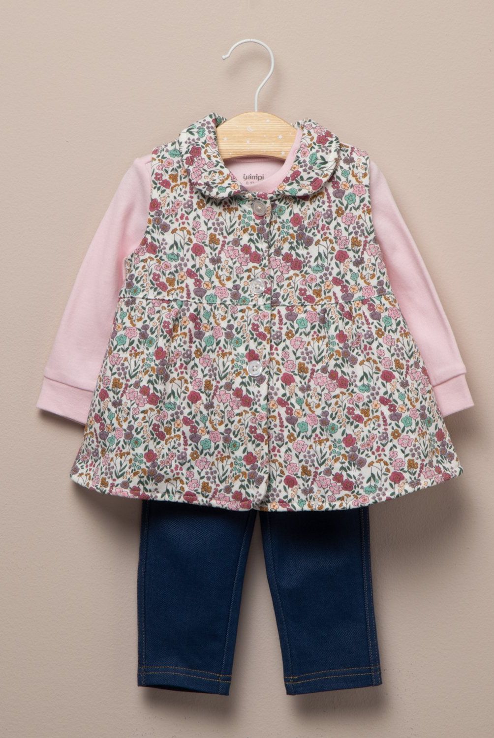 YAMP - Conjunto Body Más Polerón y Calza Bebé Niña Yamp