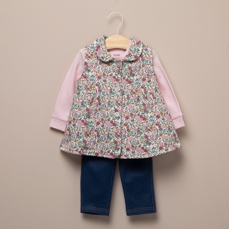 YAMP - Conjunto Body Más Polerón y Calza Bebé Niña Yamp