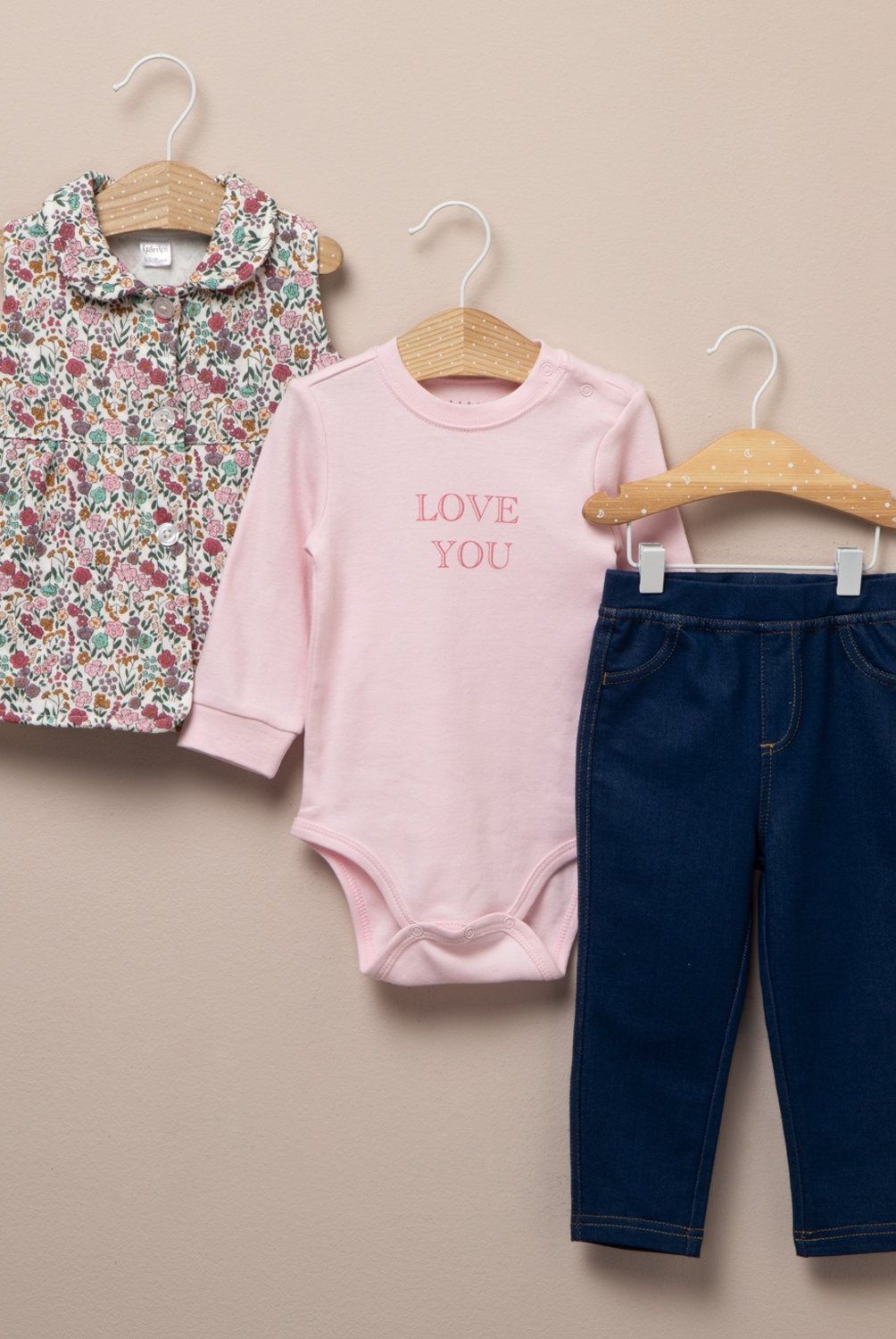 YAMP - Conjunto Body Más Polerón y Calza Bebé Niña Yamp