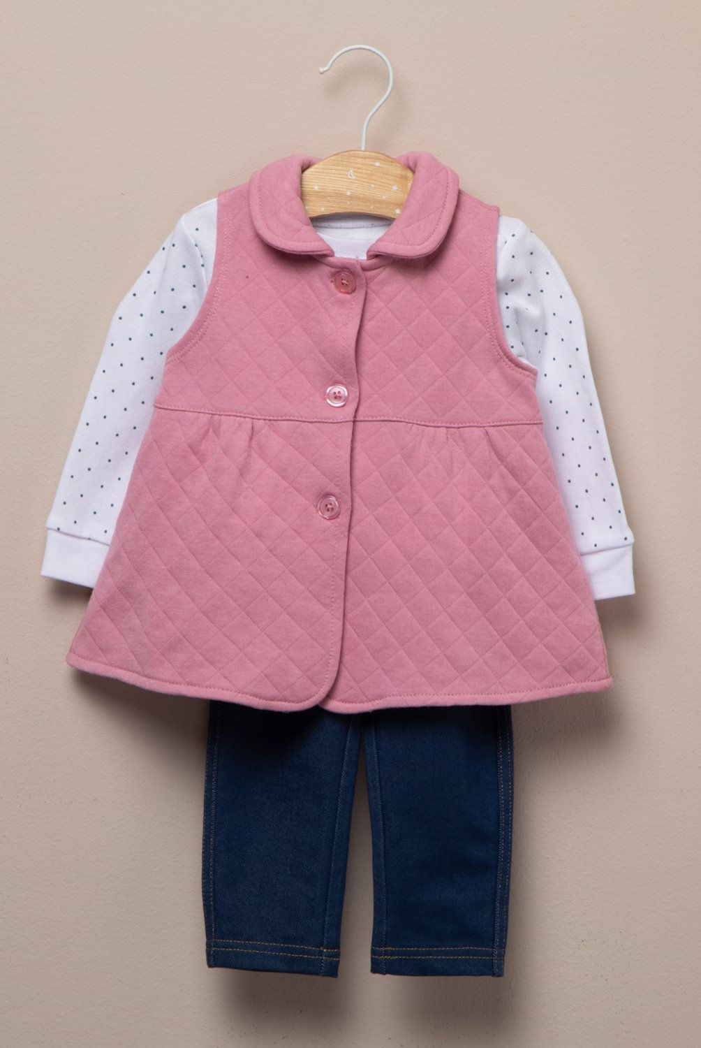 YAMP - Conjunto Body Más Polerón y Calza Bebé Niña Yamp