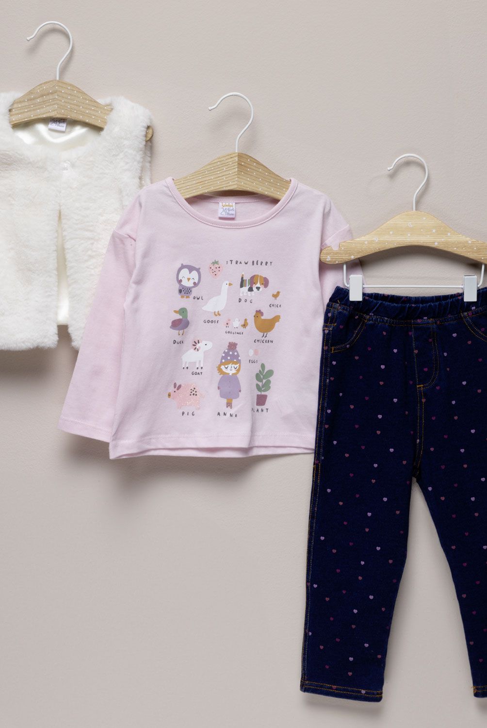 YAMP - Conjunto Polera Más Peludo Más Pantalón Bebé Niña Yamp
