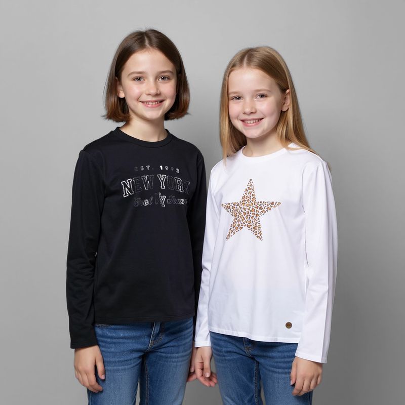 ELEVEN - Pack 2 Poleras Niña Algodón Eleven