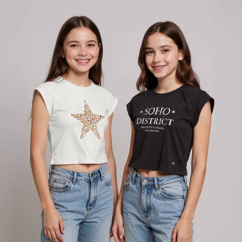 ELEVEN - Pack 2 Poleras Algodón Niña Eleven