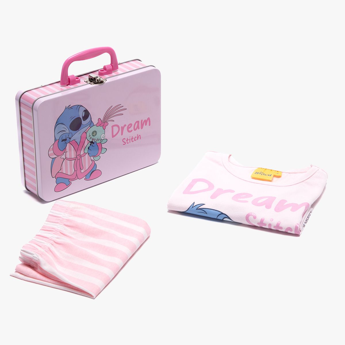 LILO & STITCH - Conjunto Pijama Niña Algodón Lilo & Stitch con Caja Metálica de Regalo