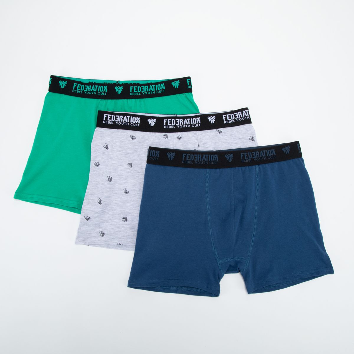 FEDERATION - Pack 3 Boxer Algodón Niño Federation