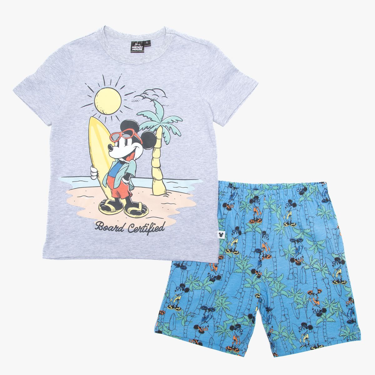 STD CHARACTERS - Conjunto Pijama Niño Algodón Mickey Mouse con Caja Metálica de Regalo