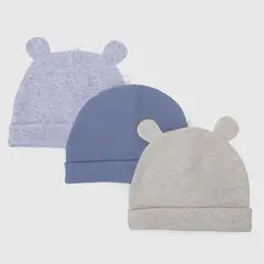 YAMP - Pack de 3 Gorros Bebé Niño Algodón