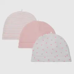 YAMP - Pack de 3 Gorros Bebé Niña Algodón