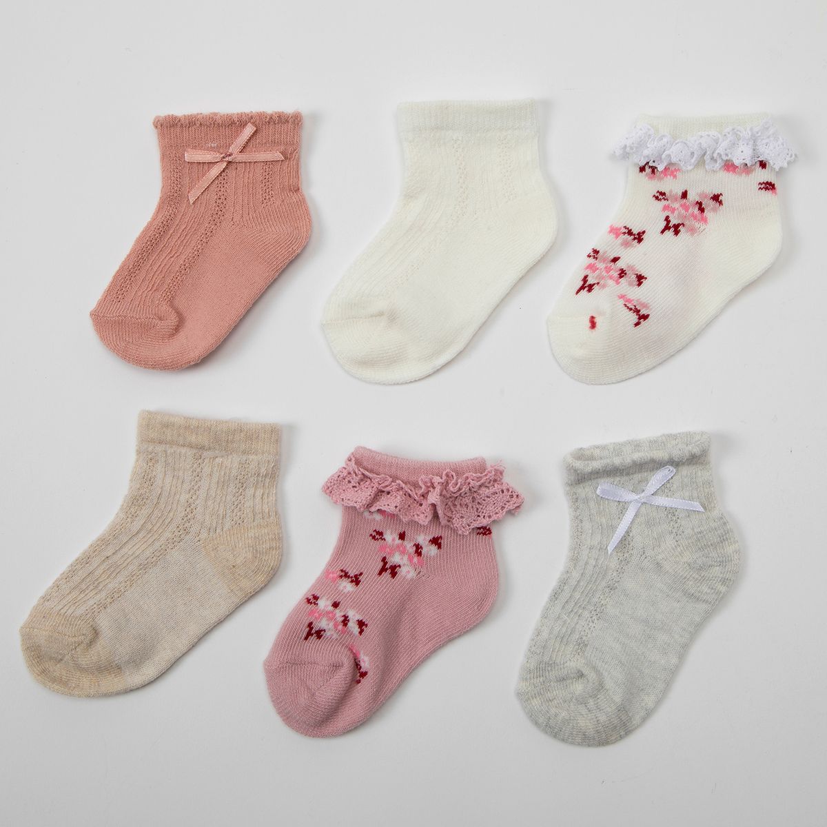 YAMP - Pack De 6 Calcetines Algodón Bebé Niña Yamp