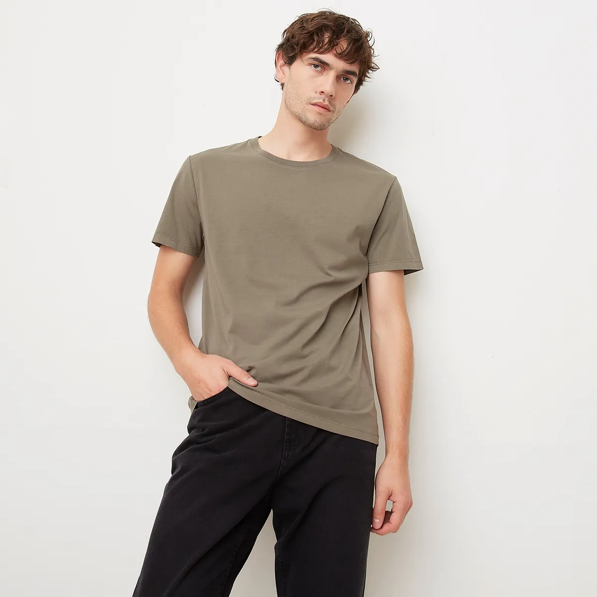 BASEMENT - Polera Manga Corta Cuello Redondo Basement Algodón Hombre