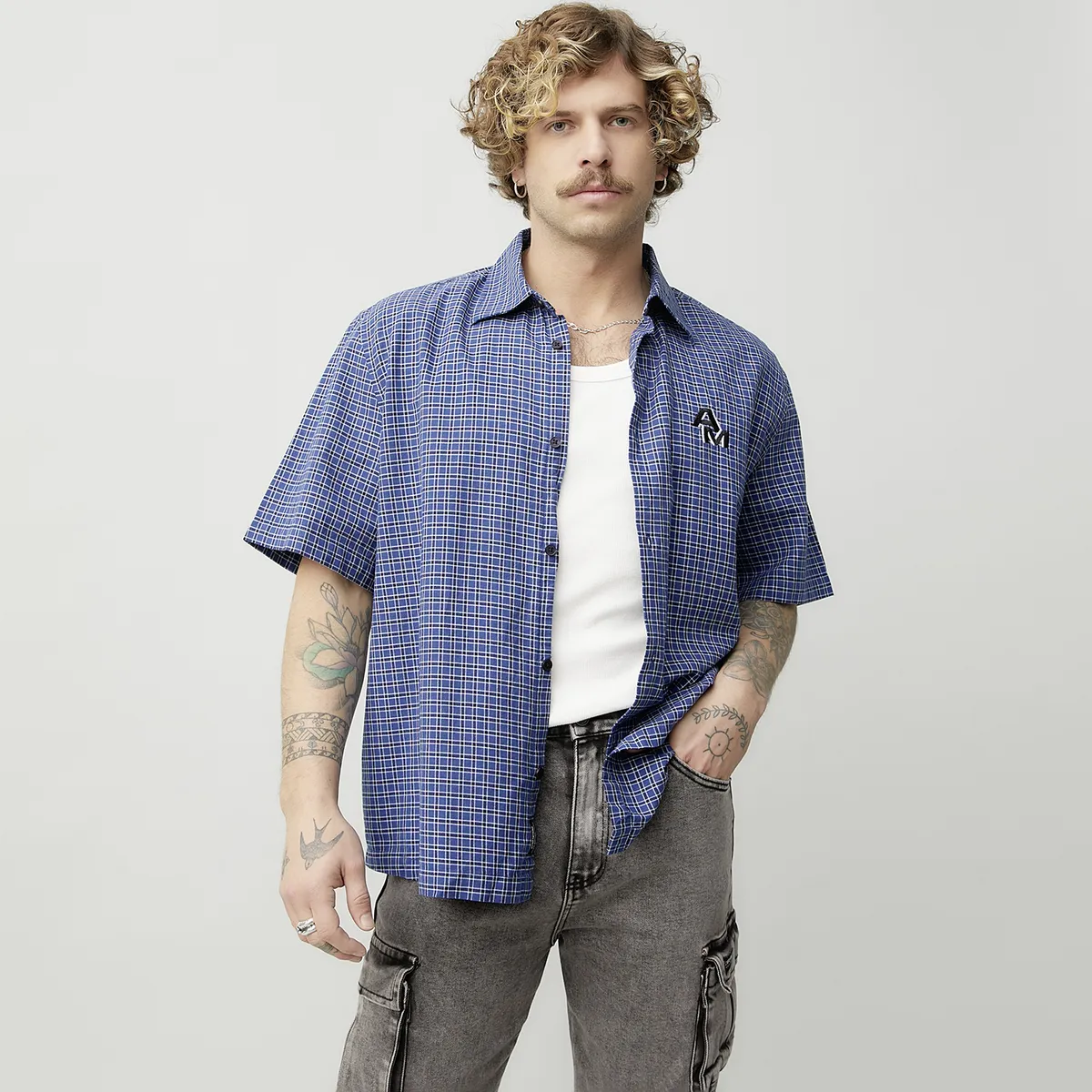 AMERICANINO - Camisa Casual Manga Corta Hombre Americanino