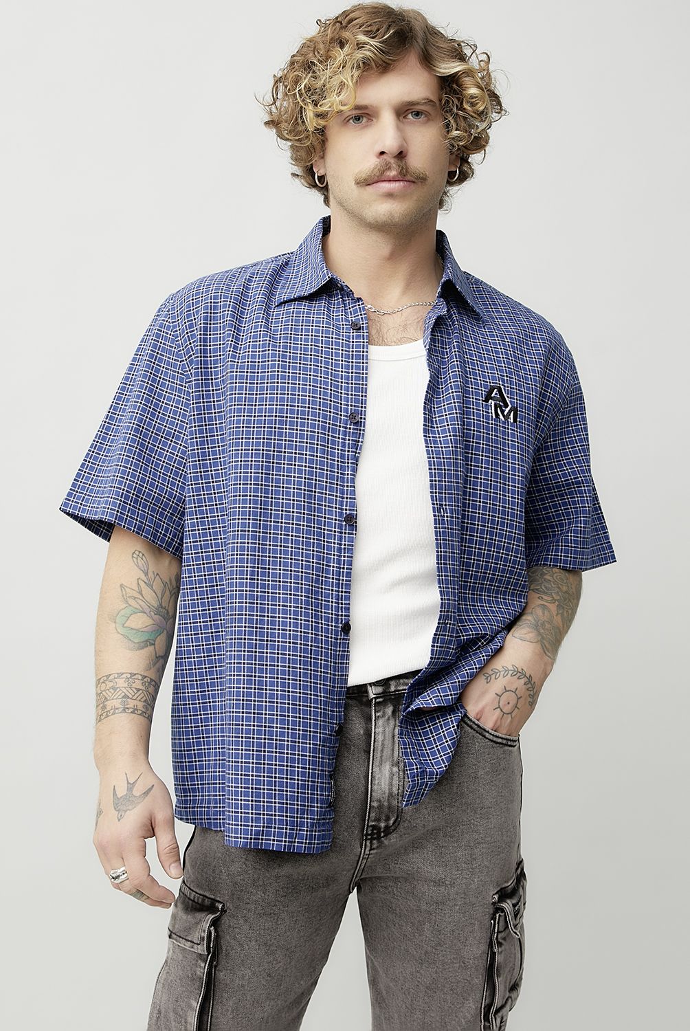 AMERICANINO - Camisa Casual Manga Corta Hombre Americanino