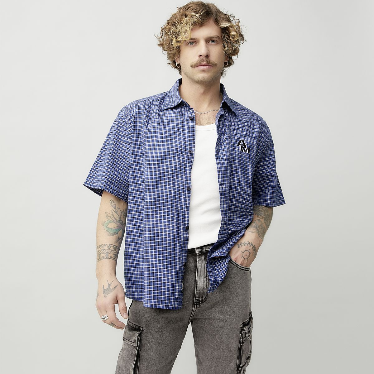 AMERICANINO - Camisa Casual Manga Corta Hombre Americanino