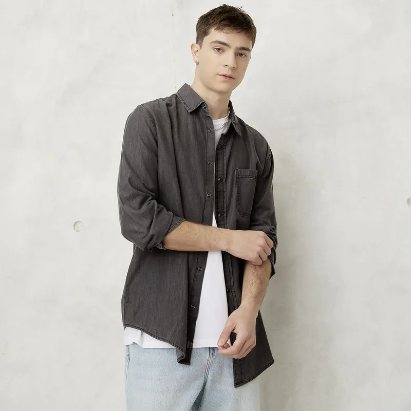 BEARCLIFF - Camisa Casual Manga Larga Hombre Bearcliff