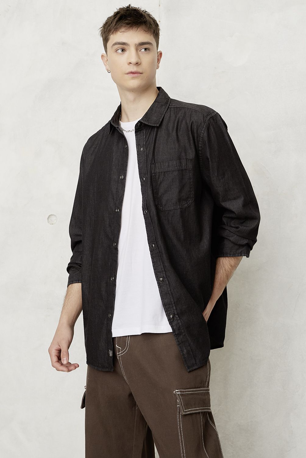 BEARCLIFF - Camisa Casual Manga Larga Hombre Bearcliff