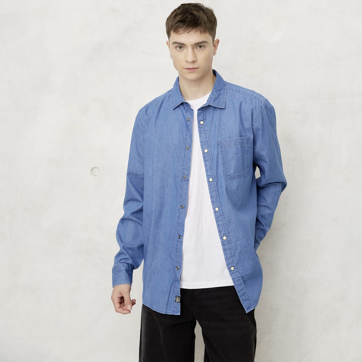 BEARCLIFF - Camisa Casual Manga Larga Hombre Bearcliff