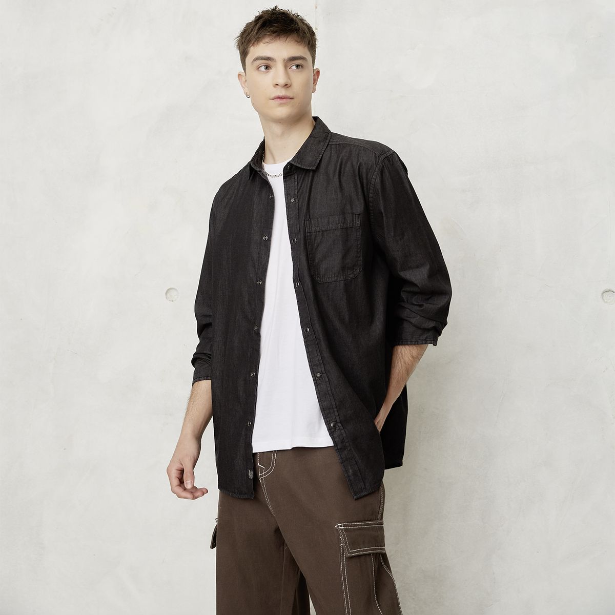 BEARCLIFF - Camisa Casual Manga Larga Hombre Bearcliff