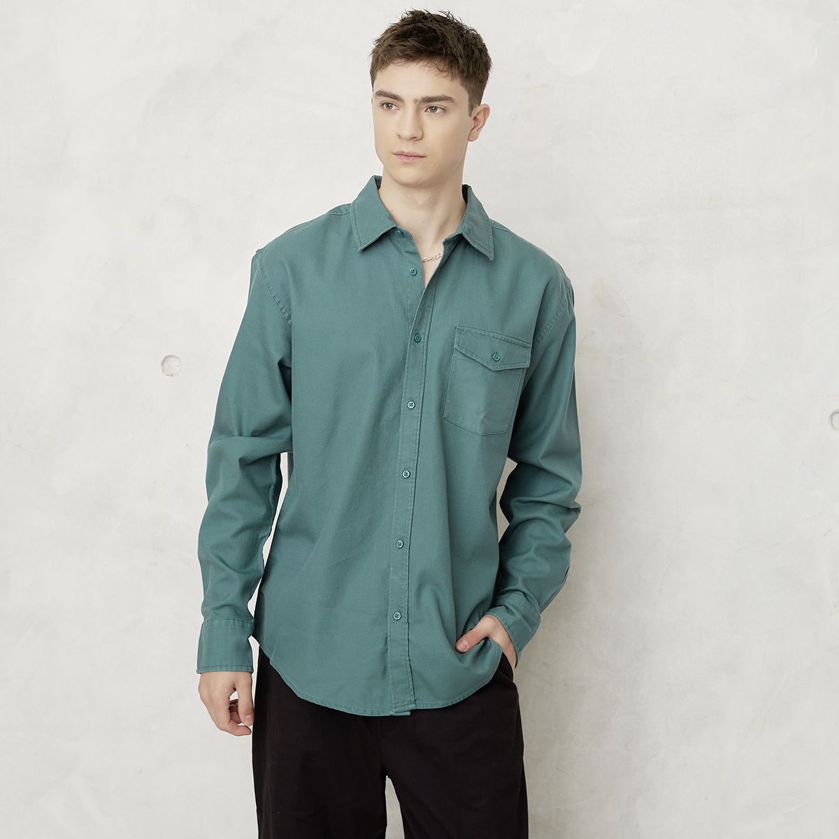 BEARCLIFF - Camisa Casual Manga Larga Hombre Bearcliff